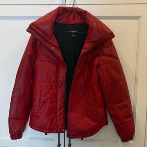 Danier Leather Cherry Red Puffer Jacket
